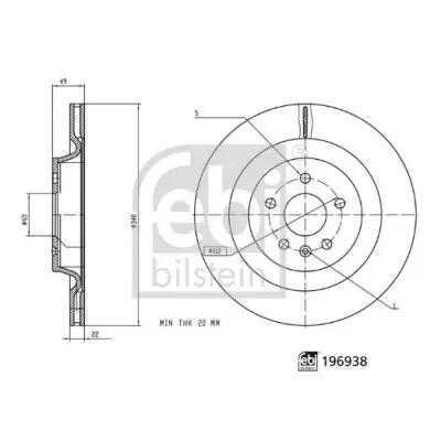 Disco de freno FEBI BILSTEIN 196938 Ordena Ya
